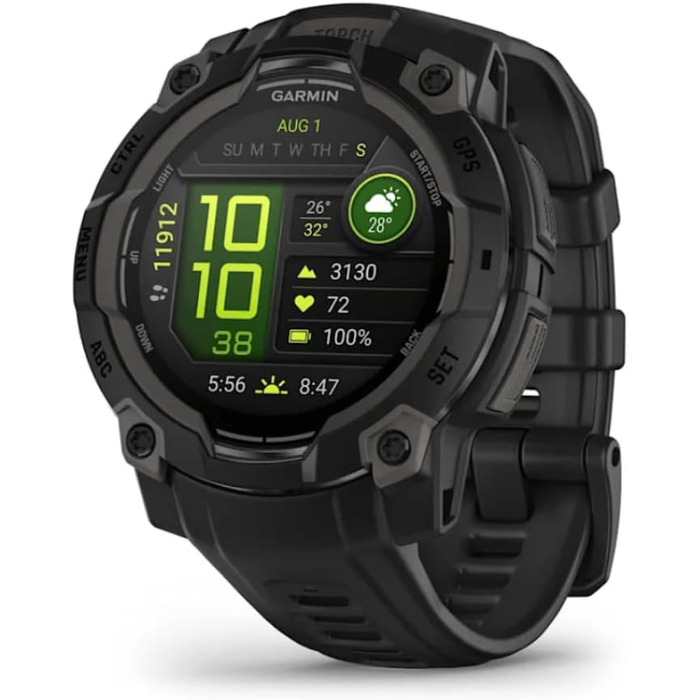 Розумний годинник Garmin Instinct 3 45mm AMOLED - GPS, Multisport, Health Coach, Чорний