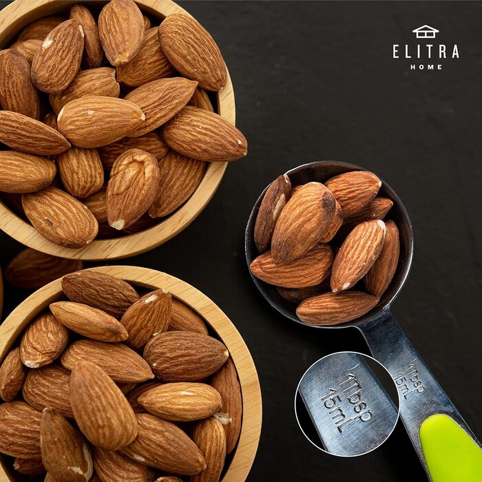 13-Piece Measuring Cup and Spoon Set including 10 Stainless Steel Measuring Spoons and 3 Plastic Measuring Cups - from Elitra Home