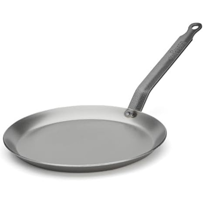 Млинцева сковорода de Buyer Carbone Plus, важка сталь, 24 см, срібляста