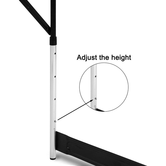 Складний алюмінієвий стіл для кемпінгу eSituro з регульованою висотою 100x60x73-94 см, стільниця MDF під дуб