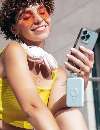 Power Bank RORRY 5000mAh з вбудованими кабелями, брелок-пауербанк, сумісний з iPhone 16/15/14/13/12/11 та Apple Watch (Чорний)