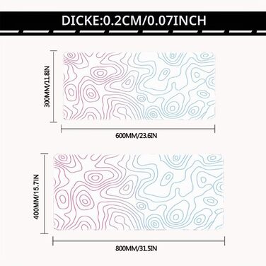 Ігровий килимок для миші Rcege (Dazzle White), 800x400 мм, протиковзкий геймерський підкладник зі прошитими краями