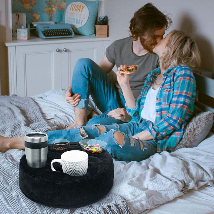 Sofa-Buddy Practical Couch Cup Holder, Couch Coaster, Sofa Cup Holder - The Perfect Couch Accessory (Big-SoftVelvet-Black)
