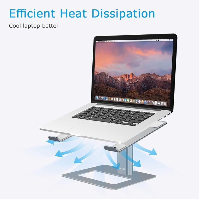 Adjustable Laptop Stand Riser - Ventilated Aluminum Notebook Holder for Desk - Compatible with 10-17