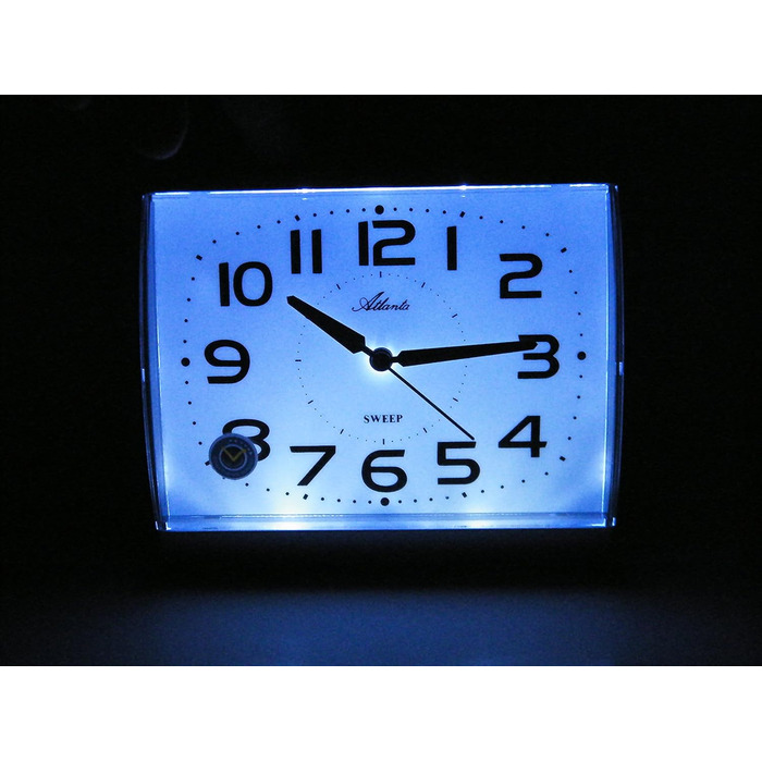 Atlanta Large Alarm Clock with Automatic Night Light Sensor Quartz Analog - 1919-19