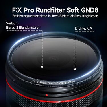 Фільтр градієнтний Rollei F:X Pro Soft GND 8 (67 мм) для ландшафтної та архітектурної фотографії
