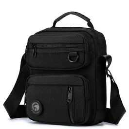 Чоловіча нагрудна сумка через плече Klein з нашивками на липучці, мульти-кишені, водовідштовхувальна, тактична, чорна
