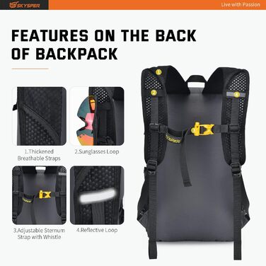 SKYSPER ISHELL 30 Foldable Backpack 30L Ultra-light Daypack Packable Daypack Waterproof Hiking Backpack Travel Backpack for Camping Outdoor Hiking Travel (Ishell30-dark gray)
