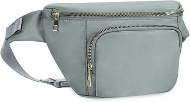 Сумка на пояс для жінок та чоловіків, сіра. Стильна сумка-шоппер з 4 кишенями на блискавці та регульованим ремінцем. Ідеально підходить для подорожей та піших прогулянок. (Запатентовано)