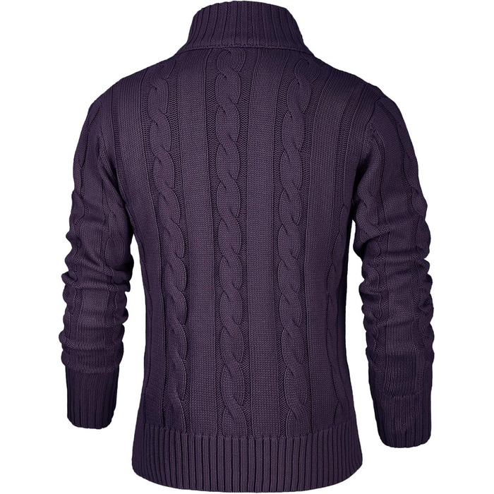 Чоловічий в'язаний кардиган NITAGUT для зими, теплий, великі розміри (3XL), колір: темно-синій та фіолетовий