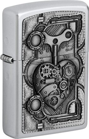 Запальничка Zippo Steam Punk Heart, латунь, дизайн під нержавійку, 3,5×5,5 см