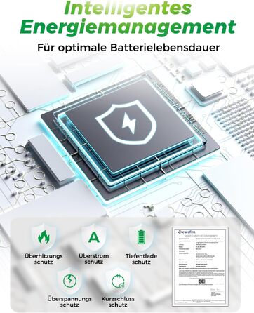 Повербанк 26800mAh з швидкою зарядкою USB-C та кабелем 3-в-1, Dual-LED ліхтарем, чорний — зовнішній акумулятор для iPhone 17/16/15, Samsung S26/S25, Xiaomi