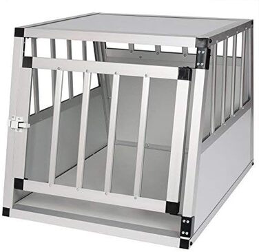 Транспортна переноска для собак та котів EUGAD, алюмінієва, 54x69x51 см, срібна