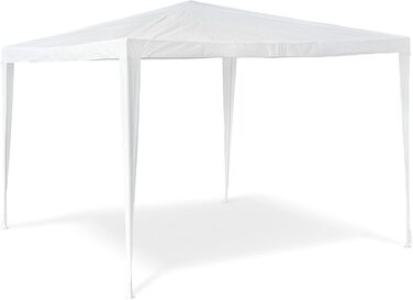 Relaxdays Pavilion Tent HBT: 2.5 x 3 x 3 m Garden Pavilion with square base and 100% PE roof Party tent for festival or celebration Pavilion with steel frame, pavilion, white