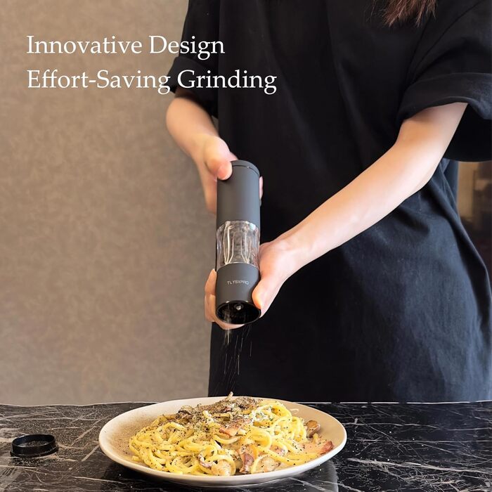 Набір мельниць для солі та перцю з регулюванням помелу | Ручні мельниці з можливістю заправки | Керамічний механізм | Кухонний аксесуар (2 шт., чорний)