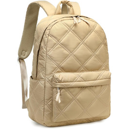 Шкільний рюкзак LOIDOU для дівчаток та хлопчиків підліткового віку. Легкий, водонепроникний, для школи, коледжу, роботи. Колір: коричнево-білий в клітинку (стьобаний хакі)