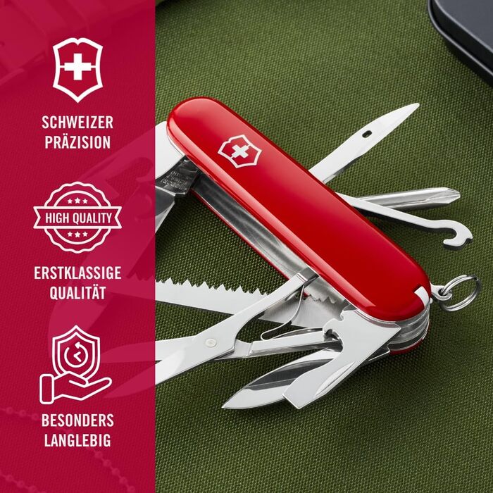 Мультитул Victorinox Fieldmaster: Швейцарський  ніж з 15 функціями, включаючи ніж, відкривачка для консервів та викрутка