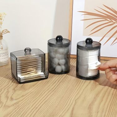 Організатор для ватних дисків та паличок PUTOAHAO (3 шт.) - Чорний