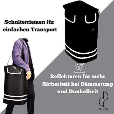 DIVID® Коляска для покупок зі складною візком, об'єм 56 літрів, вантажопідйомність до 50 кг, складана, сумка через плече та ізольований відсік, синій колір