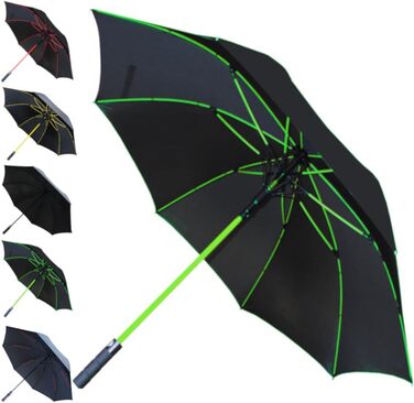 COLLAR AND CUFFS London XL Golf Umbrella - Windproof, Fiberglass Ribs - Automatic Open/Close - Red & Green - Large 154cm