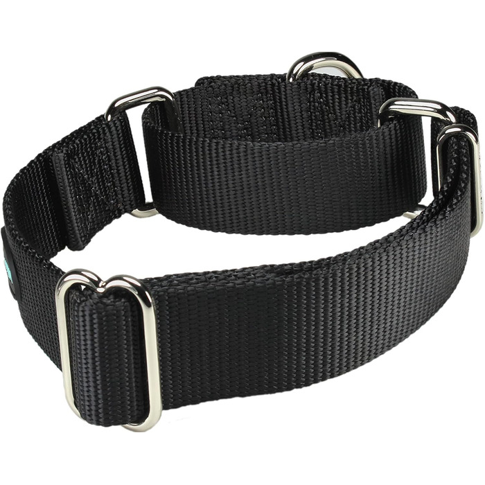 Нашийник для собак Mikivery Marraht з металевим декором, різнокольоровий, для маленьких, середніх та великих собак, чорний, розмір M: 35.5-53 см