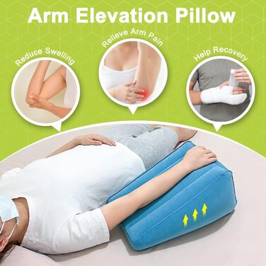 Mybow Inflatable Arm Elevation Pillow, Arm Support Pillow for Pain Relief, Daily Armrest, Comfort Armrest, Broken Arm and After Operations, Elbow Pillow