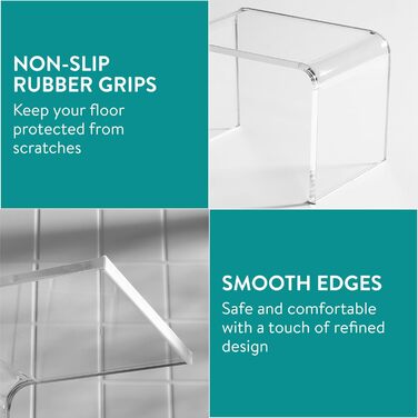 Navaris Acrylic Shower Stool modern - Bathroom stool for the shower - Ideal as a shower chair, bathroom stool, bathroom seat - Stool for shower - Seat stool bathroom - Chair Transparent