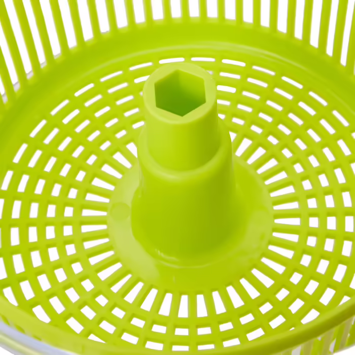 Ibili Salad Spinner with Pedal Function 24 cm, Stainless Steel, White/Green/Silver, (16 x 16 x 14 cm)