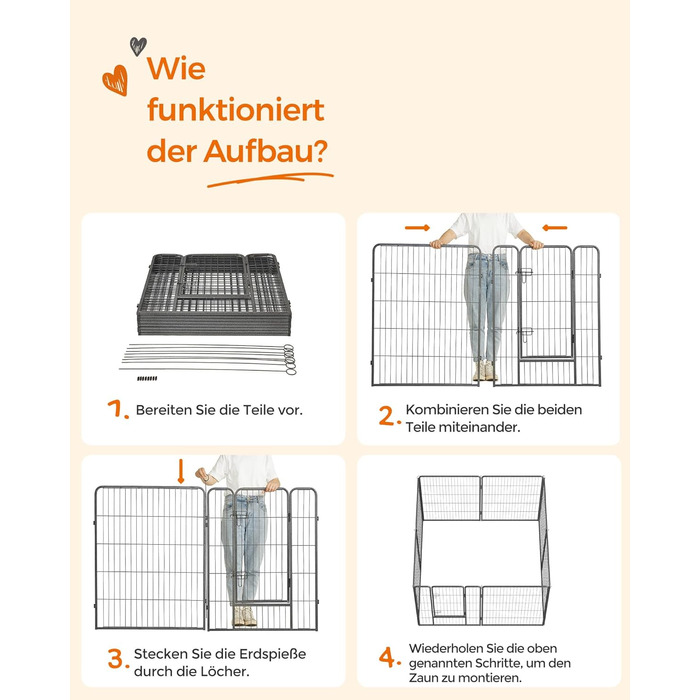 Вольєр для тварин Feandrea Freilaufgege XXL (77x100 см), сірий, збірний, для дому та вулиці