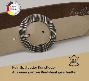 Жіночий шкіряний ремінь Anna Matoni 4 см, Німеччина, бежевий - класичний дизайн, натуральна шкіра, нікелева пряжка, 115 см