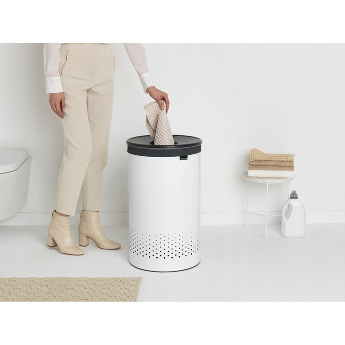 Кошик для білизни з кришкою Brabantia, 60 л, білий
