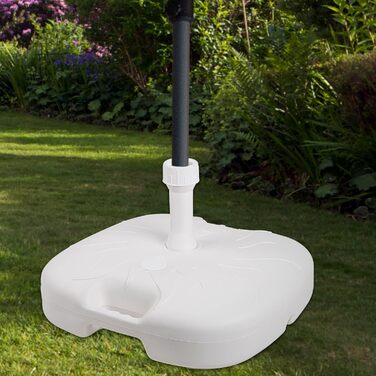 ACTIVE 61140 - Umbrella stand, parasol stand, umbrella base, refillable, white, dimensions 45 x 30 cm, robust, umbrella and parasol holders