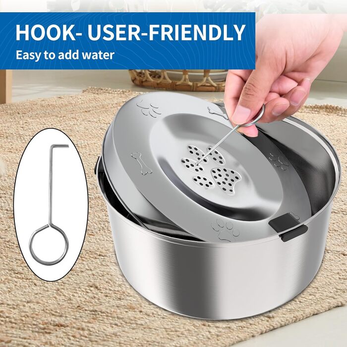 Нержавійна миска для собак 3L Anti Schling без облизування, Slow Feeder для подорожей, підходить для середніх та собак, що швидко їдять