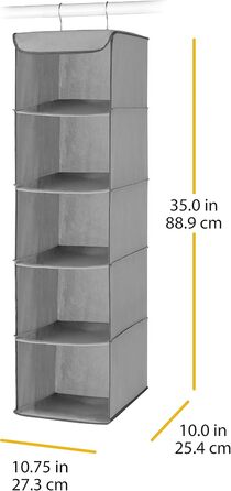 Організатор для шафи Whitmor, полиці, сірий, 5 секцій, поліестер