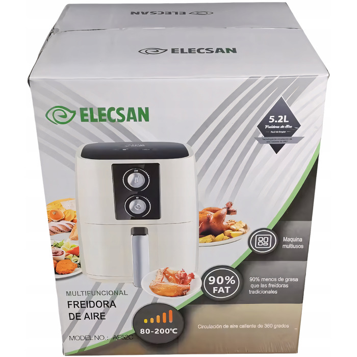 Аерофритюрниця Air Fryer XXL 5.2 л, 1500 Вт — Безмасляна фритюрниця з великою чашею та 5 програмами