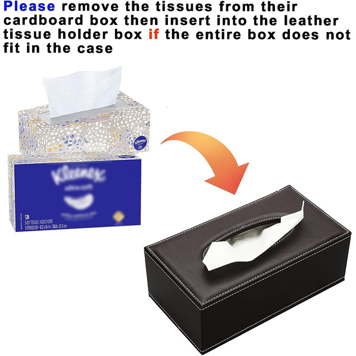 KINGFOM Коробка для косметичних серветок прямокутної форми для дому/офісу/автомобіля (Біла) (Чорна)