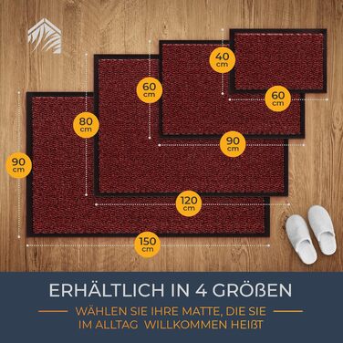 Килимок для входу Schmutzfangmatte антрацит 40x60 см, водовідштовхувальний, міцний, для видалення бруду та вологи