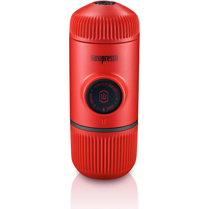 WACACO Nanopresso Portable Espresso Machine, Upgrade Version of Minipresso, 18 Bar Pressure, Small Travel Coffee Machine, Without Protective Case, Manual Operation, for Camping and Hiking (Red)