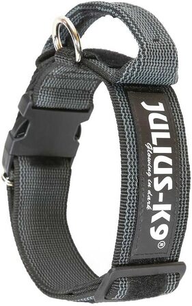 Нашийник Julius K9 200HA-K-2015 серії Color & Gray, чорно-сірий, з ручкою, регульований, ширина 50 мм, розмір 49-70 см