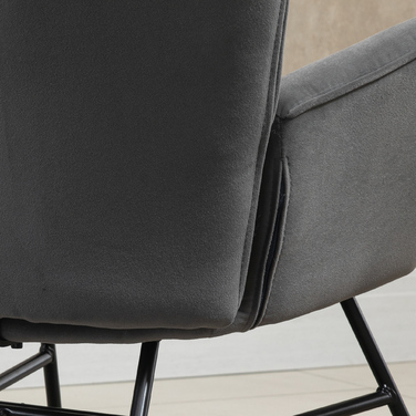HOMCOM Rocking Chair with Steel Frame, Padded Lounge Chair, Velvet-like Polyester, Comfortable Seat for Living Room