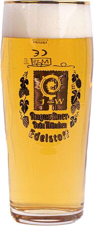 Augustiner Brewery Munich 6-Piece Set Edelstoff Diamond Glass Beer Glasses 0.5 Liter
