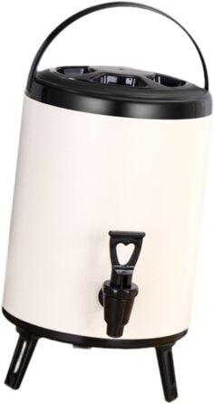 F Fityle Hot/Cold Beverage Dispenser, Tea Barrel with Tap, Water-Insulated Drink Dispenser, Drink Container for Camping/Kindergarten, 6L White