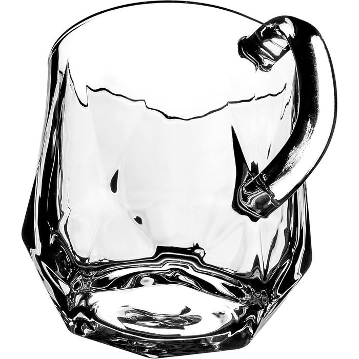 Набір склянок KADAX Frida 300мл (4 шт) для чаю, кави та води: скляні чашки з ручкою, товсте скло