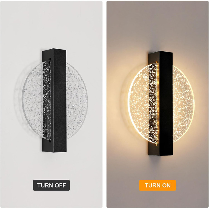 DELIPOP Настінне LED-світильник Wandleuchte, 12W, 3 кольори (тепле/холодне/нейтральне) світло, креативний дизайн, золото, для спальні, вітальні, коридору, сходи, чорний, 3000K