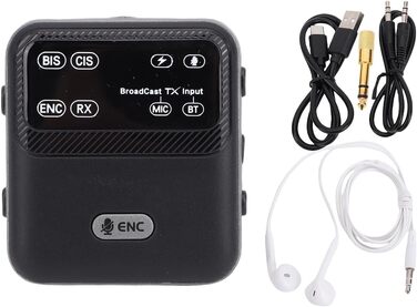 Bluetooth 6.0 адаптер Bewinner 2 в 1: приймач та передавач, бездротовий адаптер 3.5 мм з ENC, LC3, AAC, SBC для дому, навчання та зустрічей, 20 годин роботи