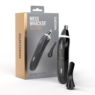 Електричний триммер для носа, вух та брів MANSCAPED® Weed Whacker® 3.0 PRO – SkinSafe® система, LED, акумулятор, для подорожей, насадка для брів