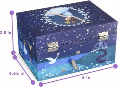 Шкатулка для дівчаток Jewelkeeper з музикою та обертовою балериною, блискучий дизайн - мелодія 