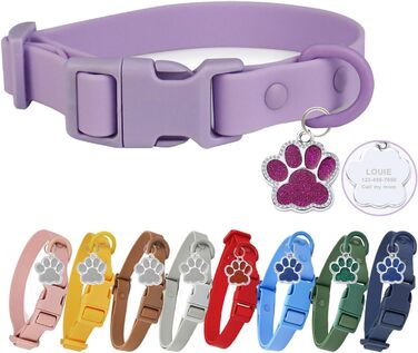 Персоналізоване собаче нашийник з металевою застібкою: напис та номер телефону, регульовані розміри для великих та середніх собак (Collar 07)