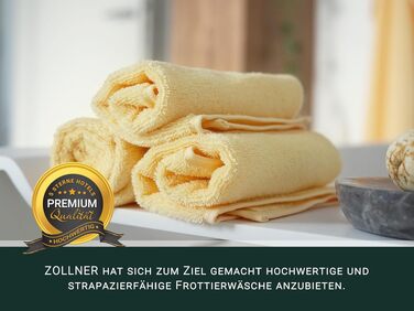 Набір махрових рушників для ванни ZOLLNER, 50x100 см, 6 шт, жовті — високопоглинаючі бавовняні рушники готельного якості з підвісом