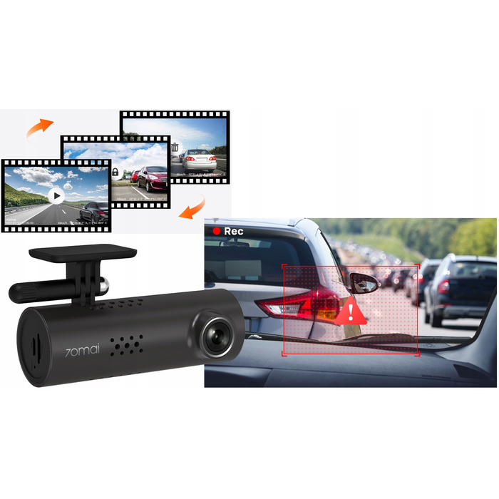 Автомобільний відеореєстратор 70mai M200 Full HD 1920x1080, кут огляду 130°, Wi-Fi